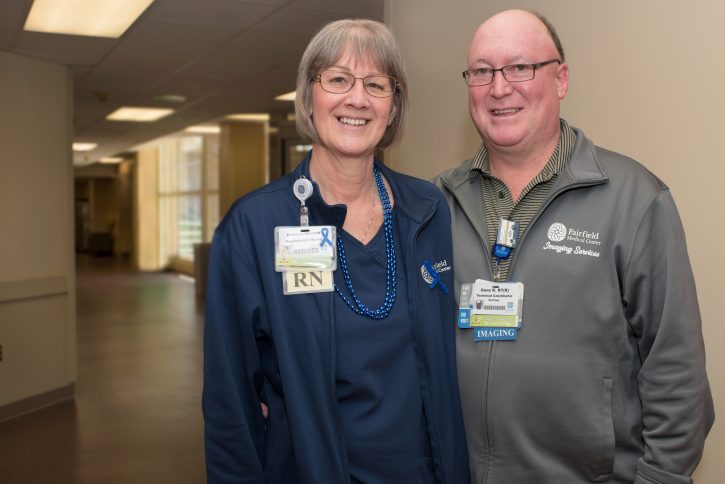 Colon cancer survivor with husband