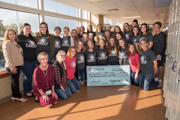 Fairfield Union Girls Volleyball Team Donates to Cancer Care Fund at FMC