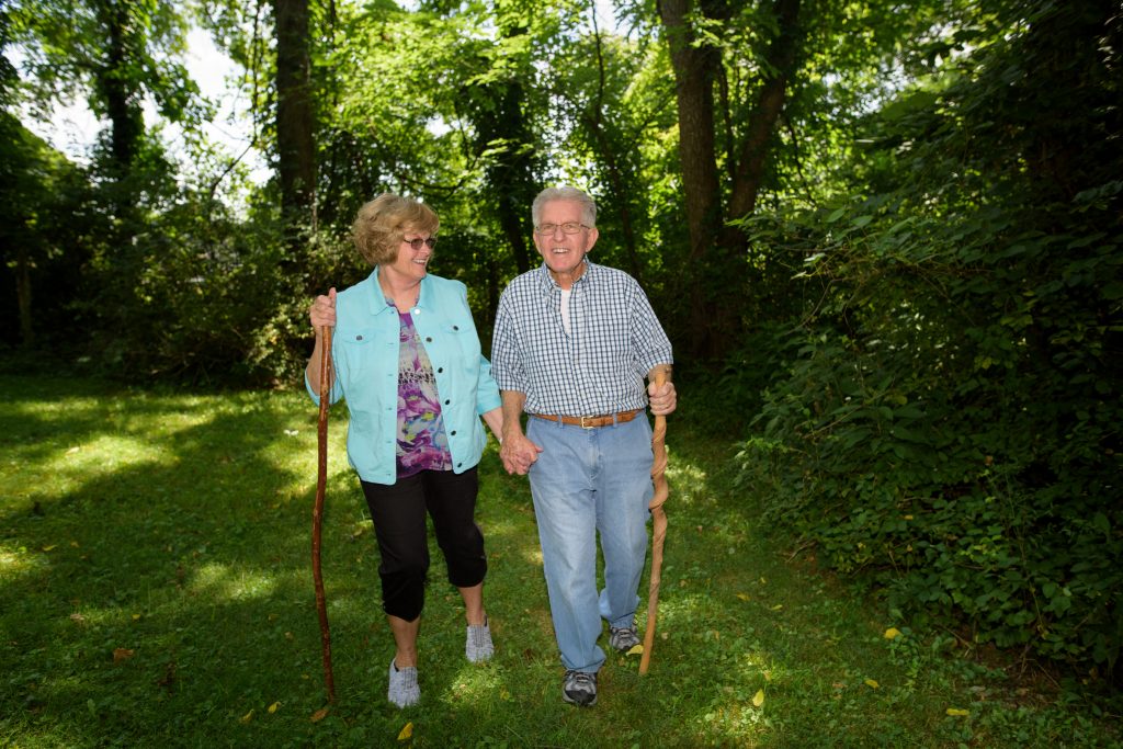 Gary Swope and wife walking