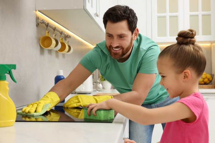 Spring clean for a healthy home, scrubbing stove top