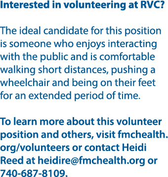 Interested in volunteering at RVC? The ideal candidate for this position is someone who enjoys interacting with the p...