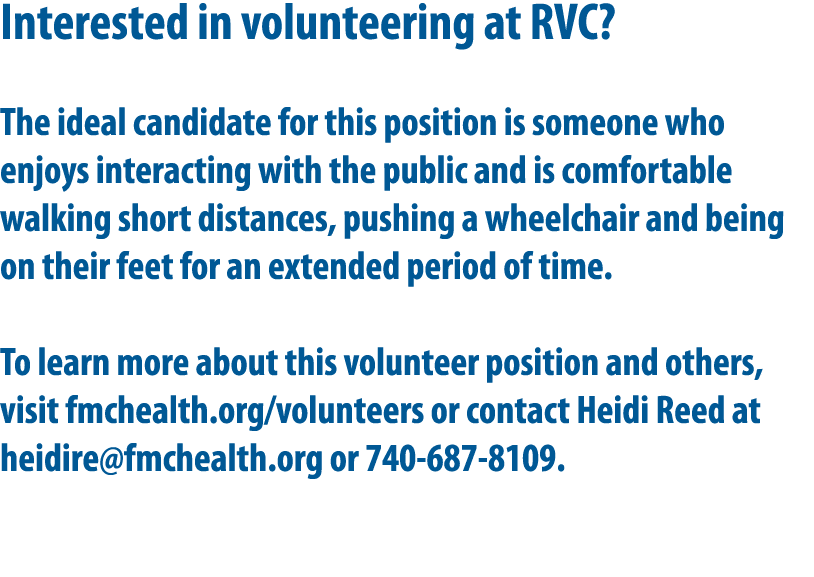Interested in volunteering at RVC? The ideal candidate for this position is someone who enjoys interacting with the p...